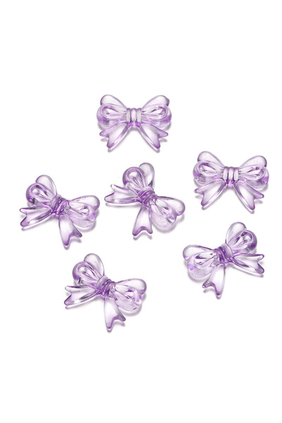 Choice3 30 قطعة من خرز أكريليك الشفاف متعدد الألوان على شكل فيونكة، مقاس 14×1...