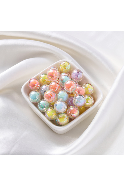 Choice22 8 مم × 50 قطعة، لون AB عشوائي، 30-50 قطعة، خرز دائري شفاف من أكريليك...