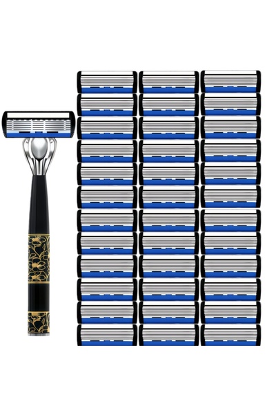 Choice6 ماكينة حلاقة كلاسيكية بست طبقات للرجال، مزودة بحامل واحد و36 شفرة، لإ...