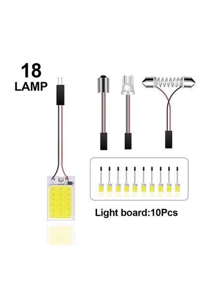 Choice1 لوحة إضاءة LED للسيارة مكونة من 10 قطع (18 مصباح LED) 4/10 قطع، 18/24...
