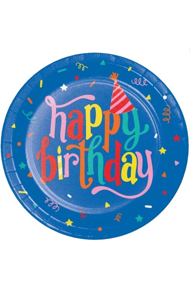 Creative Converting Hats Off Birthday Dinner Plates 9" 8Ct