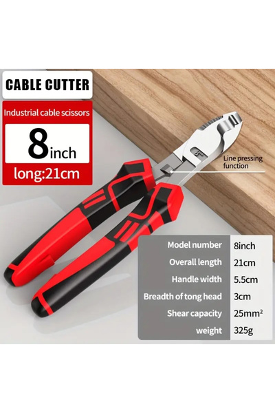 Choice قاطع كابلات 8 بوصة، أداة قطع أسلاك شديدة التحمل، مقص لقطع أسلاك الألمن...