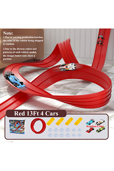 Choice1 13ft red box Flexible Race Track Children Toys DIY Double-track Racin...
