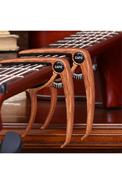 Choice4 قطعتان من كابو الجيتار من الخشب الداكن، قطعة واحدة من المعدن، مشبك ضب...