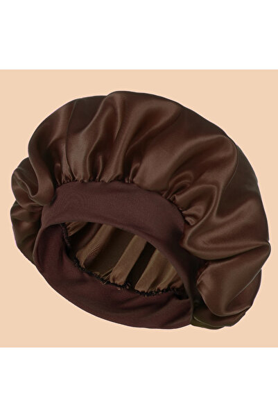 Choice11 غطاء استحمام نسائي من الساتان لون سادة موحد وحافة عريضة، مناسب للاست...