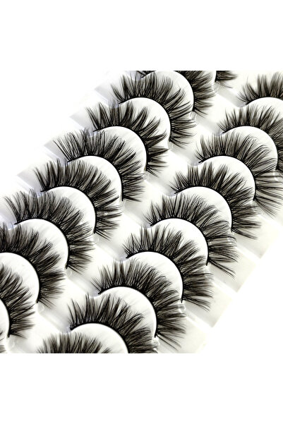 choice2 10pairsX3-03 NEW 10 Pairs Cat Eye Lashes Fluffy Faux Mink Lashes 8D W...