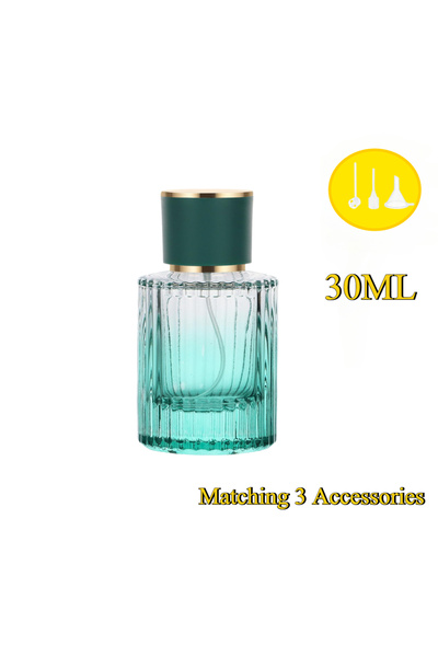 Choice زجاجة عطر زجاجية سعة 30 مل، قطعة واحدة خضراء، قطعتان، بخاخ عطر فارغ قا...