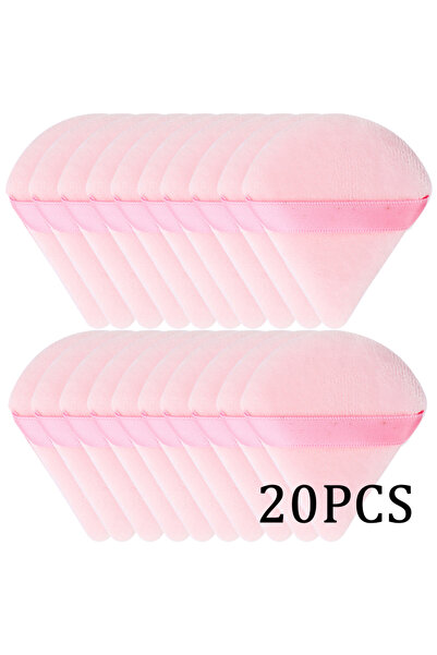 Choice7 pink 20pcs 20/30Pcs Triangle Velvet Powder Puff Wet Dry Use Makeup Sp...