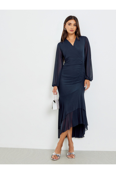 Styli Women Maxi Evening Dress with Long Sleeves