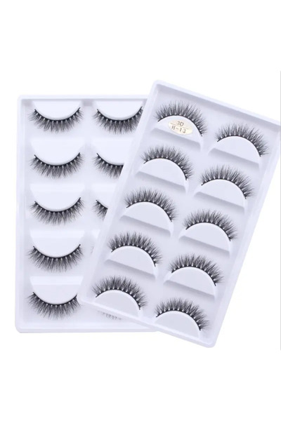Choice7 5pair13 AMSNCN NEW 5Pair 100% Real 3D Mink Lashes Soft Natural False ...
