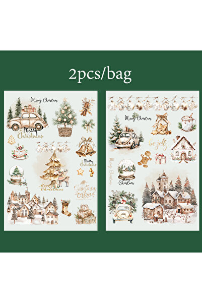 Choice4 S23772-2 Mr.Paper 6Style 2Pcs/bag Christmas Party Theme Transfer Stic...