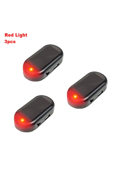 Choice3 3 قطع من أضواء الأمان الوهمية الحمراء التي تعمل بالطاقة الشمسية للسيا...