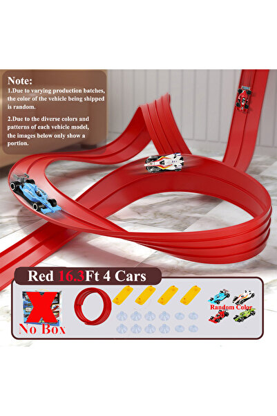 Choice7 16.3ft red no box Flexible Race Track Children Toys DIY Double-track ...