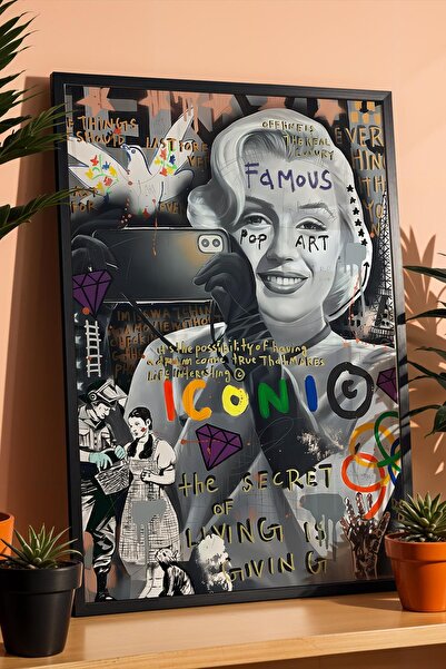 Saturn Marilyn Monroe Iconic Framed Painting Office Boutique Cafe Decor Stree...