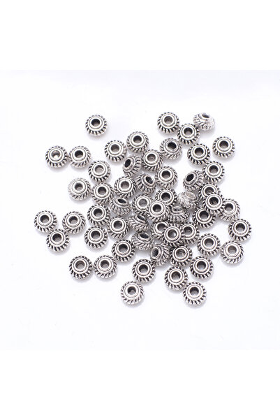 Choice18 019 50Pcs Metal Round Loose Spacer Beads Crafts For Diy Jewelry Maki...