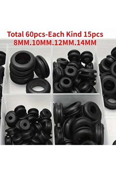 Choice مجموعة متنوعة من حلقات منع التسرب والحلقات المطاطية السوداء، 60 قطعة، ...