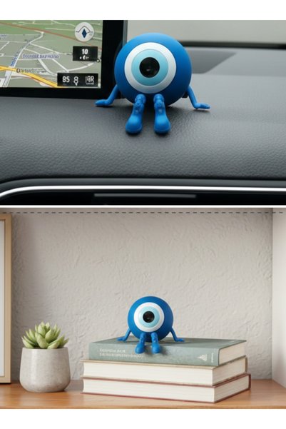 HZL HOME 2 ADET Özel Tasarım 3D Karakter Nazar Boncuğu Oto Torpido ve Ev Akse...