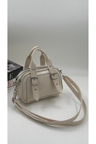 DMG Collection 3-Compartment Long Strap Detailed Women's Hand and Shoulder Ba...