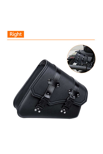 Choice 1pc Right Universal Motorcycle Saddle Bags PU Leather Tool Bag w/Water...