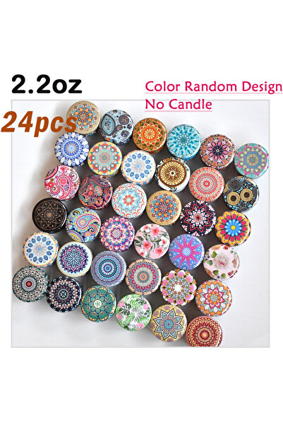 Choice1 ٢٤ علبة معدنية ملونة عشوائية الألوان منقوش زهرية، متوفرة في مجموعات م...