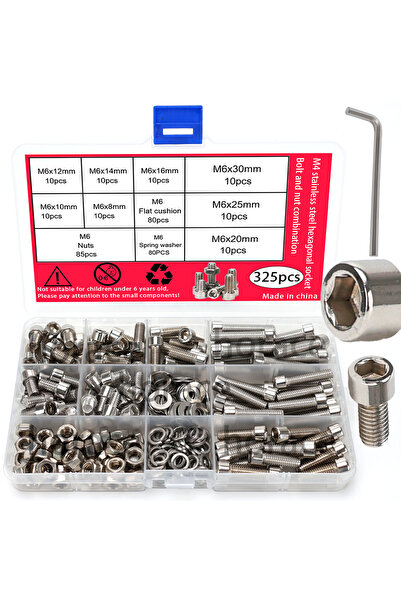 Choice1 مجموعة صواميل وبراغي سداسية الرأس من الفولاذ المقاوم للصدأ، 325 قطعة ...