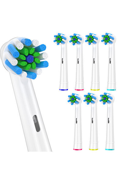 Choice3 فرشاة أسنان بيضاء - 8 قطع، 4 رؤوس فرشاة أسنان متوافقة مع فرشاة الأسنا...