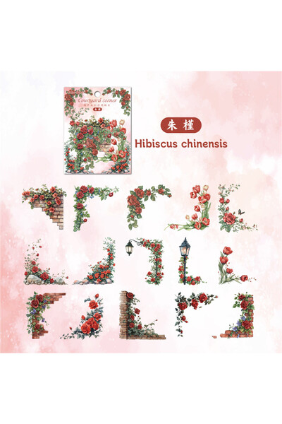 Choice1 A 30 Pcs Flowers Corner Stickers PET sticker package DIY diary decora...