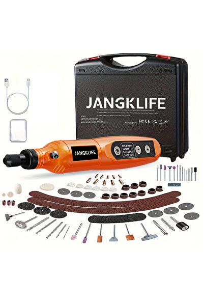 Choice6 orange-115pcs JANGKLIFE USB Cordless Rotary Tool Kit Woodworking Engr...