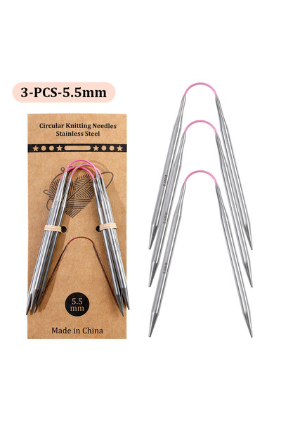 Choice8 KN058-C12 إبر دائرية قصيرة بطول 23 سم مصنوعة من الفولاذ المقاوم للصدأ...