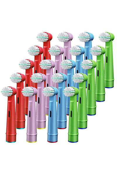 Choice8 مجموعة رؤوس فرشاة أسنان بديلة ملونة - 20 قطعة، متوافقة مع فرشاة الأسن...