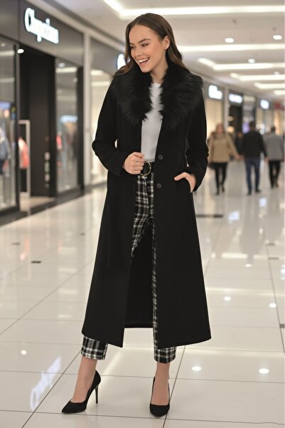 Toridas Kürk Yakalı Kadın Kaban