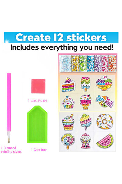 Choice8 12pcs dessert 12 Create Big Gem Diamond Painting Sticker Kit Art Craf...