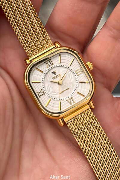 Fiesta F25024L Metal Hasır kordonlu Kadın Kol Saati