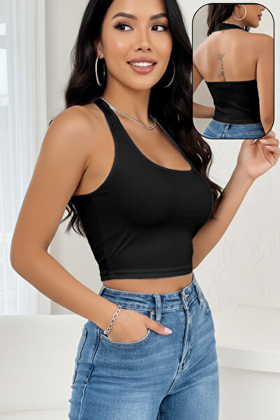 LoremLavida Halter Neck Crop Blouse Undershirt