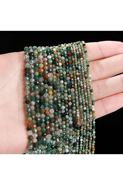 Choice7 4mm Indian Agate 2 3 4mm Natural Stone Faceted Mixed Tourmaline Bead ...