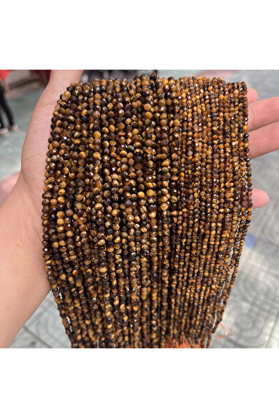 Choice24 3mm Yellow Tiger Eyes 2 3 4mm Natural Stone Faceted Mixed Tourmaline...