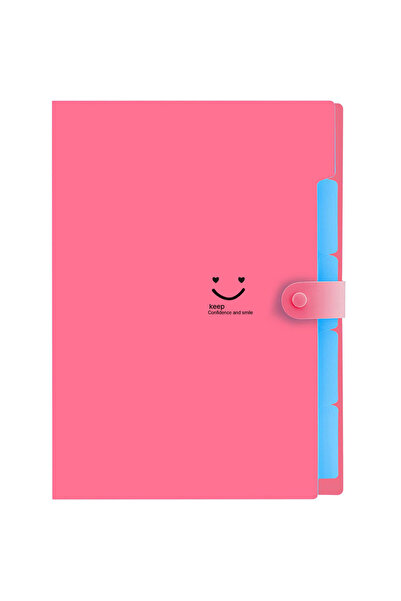 Choice6 rose Red A4 Multi-Layer Folder Dutton File Bag File Bag Candy Color F...