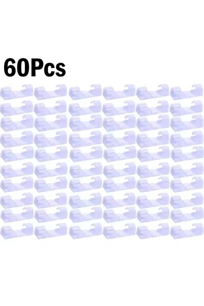 Choice10 60 مشبك كابل أبيض، منظم أسلاك، حامل أسلاك، إدارة الكابلات، منظم كابل...