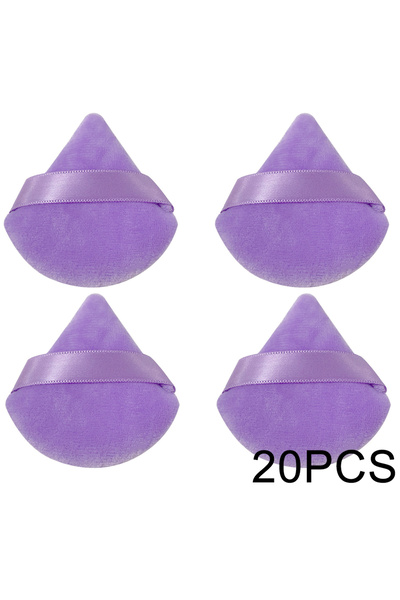 Choice10 إسفنجة بودرة مخمل مثلثة الشكل، لون بنفسجي، 20 قطعة أو 30 قطعة، للاست...