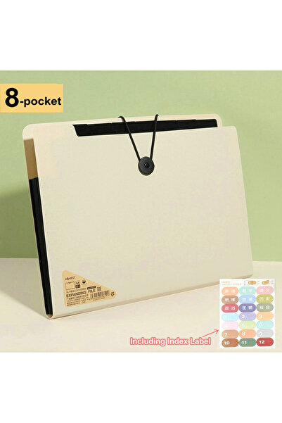 Choice5 8pocket Beige Expanding File Folder A4 Paper Organizer Classification...