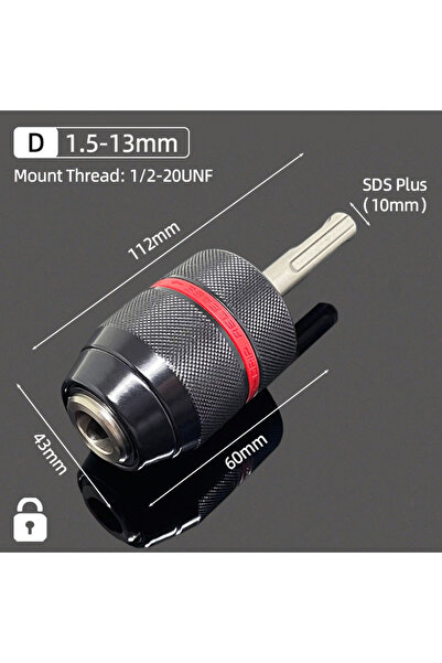 Choice1 (D) 1.5-13mm Metal 2-13MM/1.5-10MM Drill Chuck SDS Plus Shank Adapter...