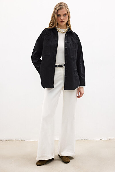 Touché Privé Embroidered Gabardine Shirt - Jacket
