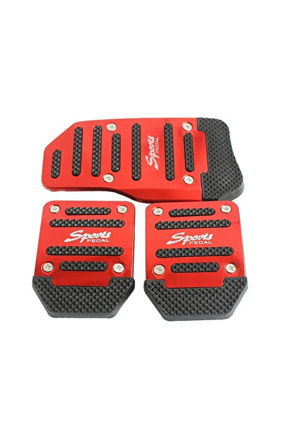 Choice طقم دواسات سيارة أوتوماتيكية عالمي من الألومنيوم، 3 قطع، لون أحمر يدوي...