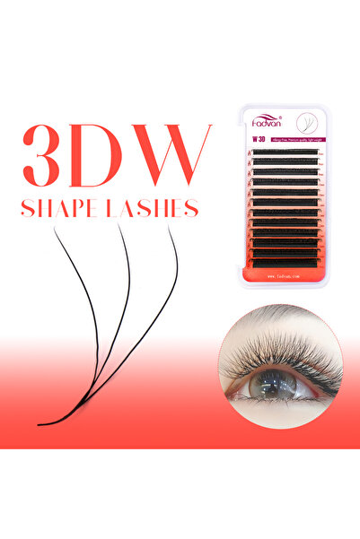 Choice17 رموش فادفان على شكل حرف W، 10 مم، 0.07 مم، ثلاثية الأبعاد، ثنائية ال...