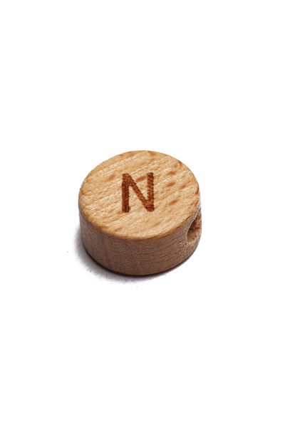 Choice45 10mm N 20Pcs/lot 10 15mm Mixed Letter Beech Wood Beads Round Flat Al...