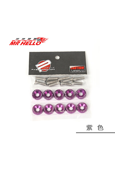 Choice5 مسامير سداسية محسّنة للسيارات M6DP-أرجوانية، حلقات تثبيت واقيات الطين...