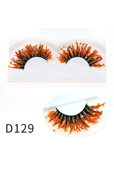 Choice9 D129 1 Pair Halloween Style Dreamy Sequins Glitter False Eyelashes Wh...