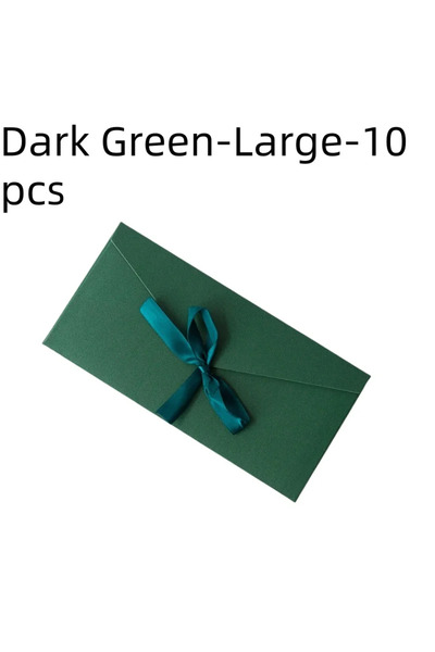 Choice8 Dark Green-Large-10p 10 Pcs/set Envelope Pearlescent Paper Bow Thicke...