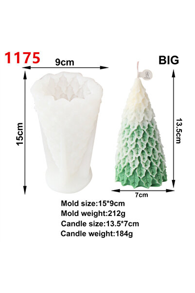 Choice4 قالب شموع ثلاثي الأبعاد على شكل شجرة عيد الميلاد، قالب سيليكون على شك...