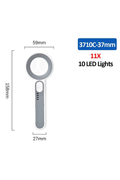 Choice3 عدسة مكبرة يدوية قابلة لإعادة الشحن 3710C-37 مم، مزودة بثلاثة أوضاع إ...